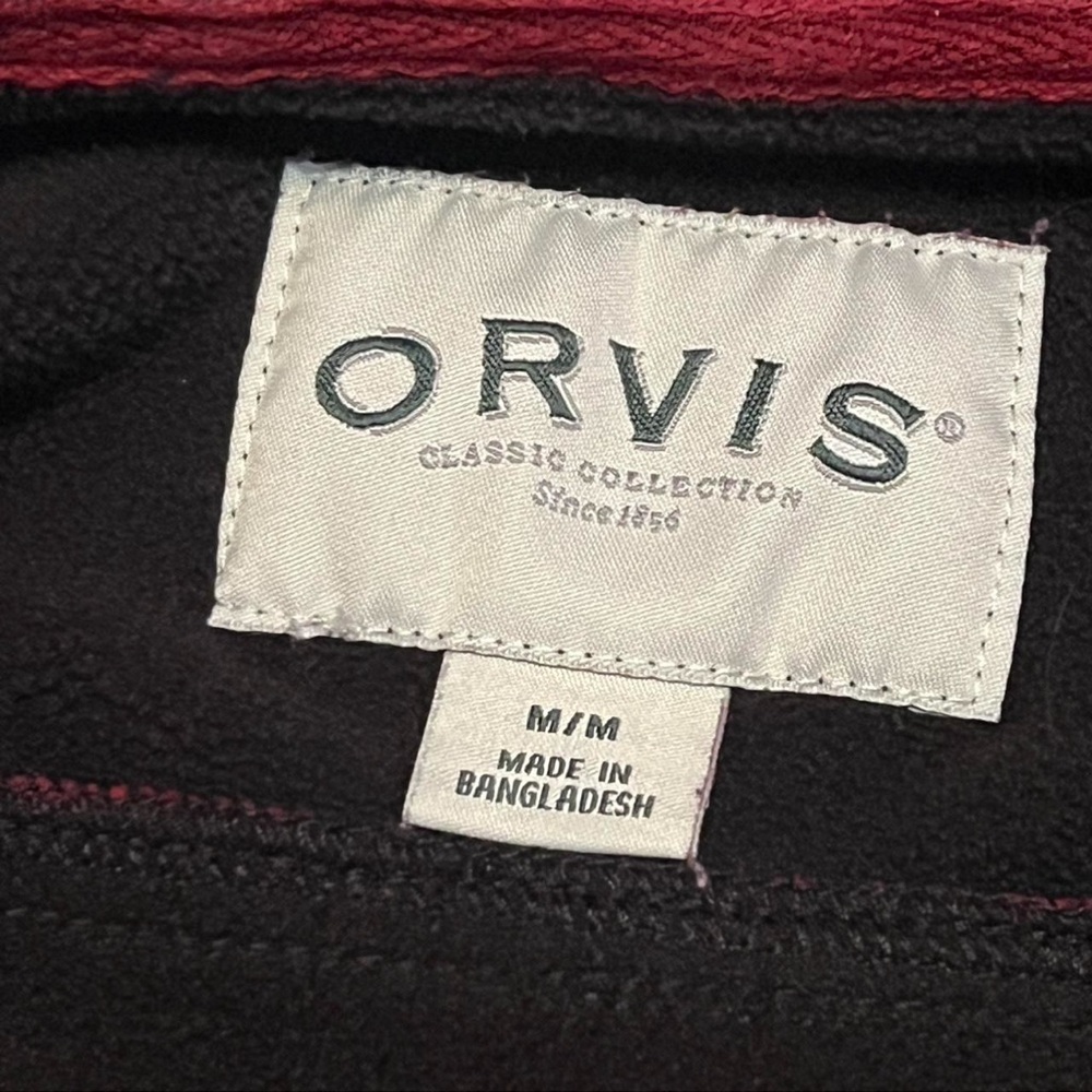 ❤️Orvis Flannel Buffalo Plaid Red & Black Snap Shacket w Pockets - Picture 4 of 7